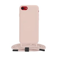 Techsuit Crossbody Lanyard Back Cover voor Apple iPhone SE 2022/2020 / iPhone 7/8 - Roze
