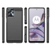 Techsuit Carbon Silicone Back Cover voor Motorola Moto G23 / Moto G13 - Zwart