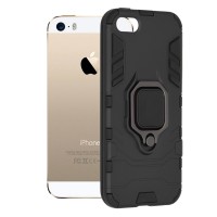 Techsuit Shield Silicone Back Cover voor Apple iPhone 5/5S / iPhone SE 2016 - Zwart
