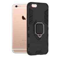 Techsuit Shield Silicone Back Cover voor Apple iPhone 6 / iPhone 6S - Zwart