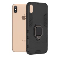 Techsuit Shield Silicone Back Cover voor Apple iPhone XS Max - Zwart