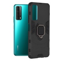 Techsuit Shield Silicone Back Cover voor Huawei P Smart 2021 - Zwart