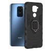 Techsuit Shield Silicone Back Cover voor Xiaomi Redmi Note 9 - Zwart