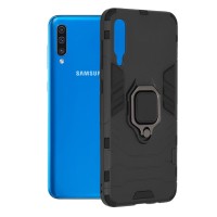 Techsuit Shield Silicone Back Cover voor Samsung Galaxy A30s/A50 - Zwart