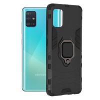 Techsuit Shield Silicone Back Cover voor Samsung Galaxy A51 4G/5G - Zwart