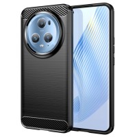 Techsuit Carbon Silicone Back Cover voor HONOR Magic5 Pro - Zwart