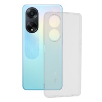 Techsuit Clear Silicone Back Cover voor Oppo A98 - Transparant