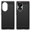 Techsuit Carbon Silicone Back Cover voor HONOR 90 - Zwart