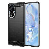 Techsuit Carbon Silicone Back Cover voor HONOR 90 - Zwart
