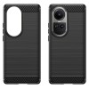 Techsuit Carbon Silicone Back Cover voor Oppo Reno10/Reno10 Pro - Zwart