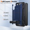 Techsuit Hybrid Armor Kickstand Back Cover voor Samsung Galaxy A14 4G/5G - Blauw