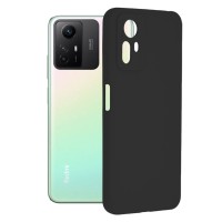 Techsuit Black Silicone Back Cover voor Xiaomi Redmi Note 12S - Zwart