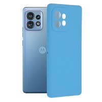Techsuit Color Silicone Back Cover voor Motorola Edge 40 Pro - Blauw