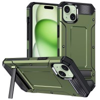 Techsuit Hybrid Armor Kickstand Back Cover voor Apple iPhone 15 - Groen