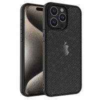 Techsuit Carbon Fuse Back Cover voor Apple iPhone 15 Pro - Zwart