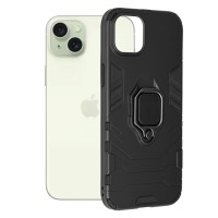 Techsuit Shield Silicone Back Cover voor Apple iPhone 15 Plus - Zwart