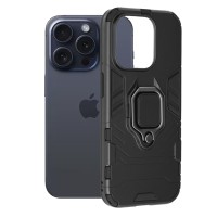 Techsuit Shield Silicone Back Cover voor Apple iPhone 15 Pro - Zwart