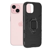 Techsuit Shield Silicone Back Cover voor Apple iPhone 15 - Zwart