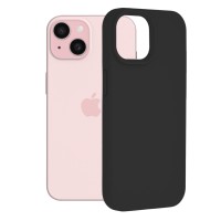 Techsuit Black Silicone Back Cover voor Apple iPhone 15 - Zwart