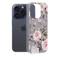 Techsuit Marble Back Cover voor Apple iPhone 15 Pro - Bloom of Ruth Gray