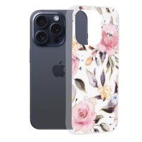 Techsuit Marble Back Cover voor Apple iPhone 15 Pro - Chloe White