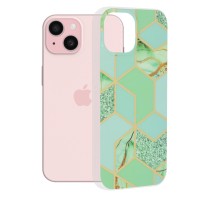 Techsuit Marble Back Cover voor Apple iPhone 15 - Green Hex