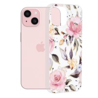 Techsuit Marble Back Cover voor Apple iPhone 15 - Chloe White