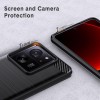 Techsuit Carbon Silicone Back Cover voor Xiaomi 13T/13T Pro - Zwart