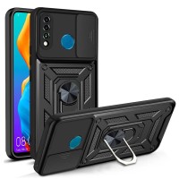 Techsuit Camshield Back Cover voor Huawei P30 Lite / P30 Lite New Edition - Zwart