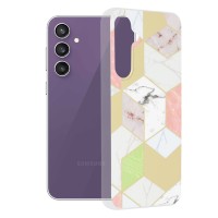 Techsuit Marble Back Cover voor Samsung Galaxy S23 FE - Purple Hex
