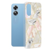 Techsuit Marble Back Cover voor Oppo A17 - Pink Hex