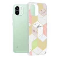 Techsuit Marble Back Cover voor Xiaomi Redmi A2 / Redmi A1 - Purple Hex