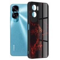 Techsuit Glaze Back Cover voor HONOR 90 Lite - Red Nebula