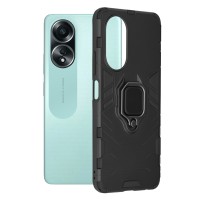 Techsuit Shield Silicone Back Cover voor Oppo A58 4G - Zwart
