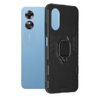 Techsuit Shield Silicone Back Cover voor Oppo A17 - Zwart
