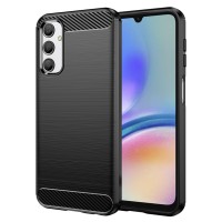 Techsuit Carbon Silicone Back Cover voor Samsung Galaxy A05s - Zwart