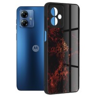 Techsuit Glaze Back Cover voor Motorola Moto G14 - Red Nebula