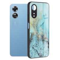 Techsuit Glaze Back Cover voor Oppo A17 - Blue Ocean