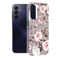 Techsuit Marble Back Cover voor Samsung Galaxy A15 4G/5G - Bloom of Ruth Gray