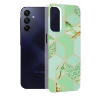 Techsuit Marble Back Cover voor Samsung Galaxy A15 4G/5G - Green Hex