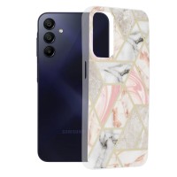 Techsuit Marble Back Cover voor Samsung Galaxy A15 4G/5G - Pink Hex