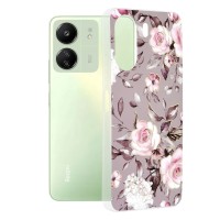 Techsuit Marble Back Cover voor Xiaomi Redmi 13C 4G/Xiaomi Poco C65 - Bloom of Ruth Gray