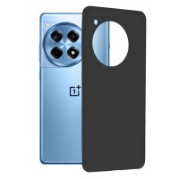 Techsuit Black Silicone Back Cover voor OnePlus 12R - Zwart