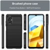Techsuit Carbon Silicone Back Cover voor Xiaomi Poco M5 - Zwart