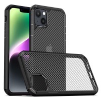 Techsuit Carbon Fuse Back Cover voor Apple iPhone 14 - Zwart