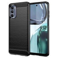 Techsuit Carbon Silicone Back Cover voor Motorola Moto G62 5G - Zwart