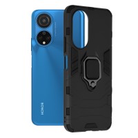 Techsuit Shield Silicone Back Cover voor HONOR X7 - Zwart