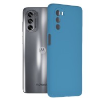 Techsuit Color Silicone Back Cover voor Motorola Moto G62 5G - Blauw