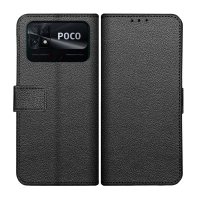 Just in Case Classic Wallet Case voor Xiaomi Poco C40 - Zwart