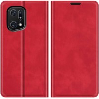 Just in Case Wallet Case Magnetic voor Oppo Find X5 Pro - Rood